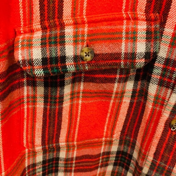 Vintage Woolrich Flannel Men's Thick Work Shirt Size Large Heavy Chamois Work - Picture 3 of 10